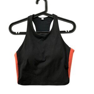 Uniqlo JW Anderson Bra Tank Top Womens M Cropped Active Black Orange